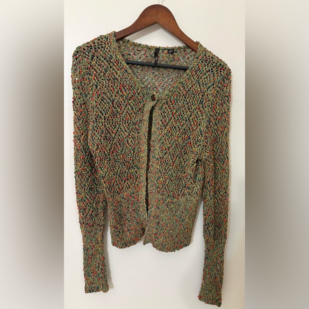 Skye's the Limit Multicolor Open-Knit Cardigan